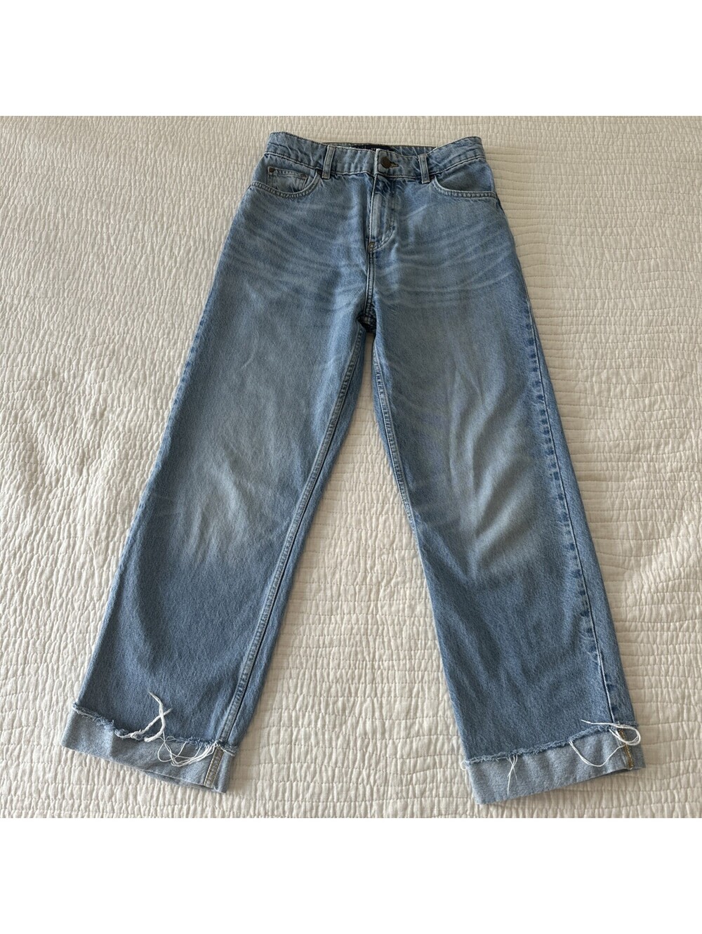 Boden Denim Jeans Women’s US 4 UK 8 Blue Relaxed Straight Turn Up Ankle R0189